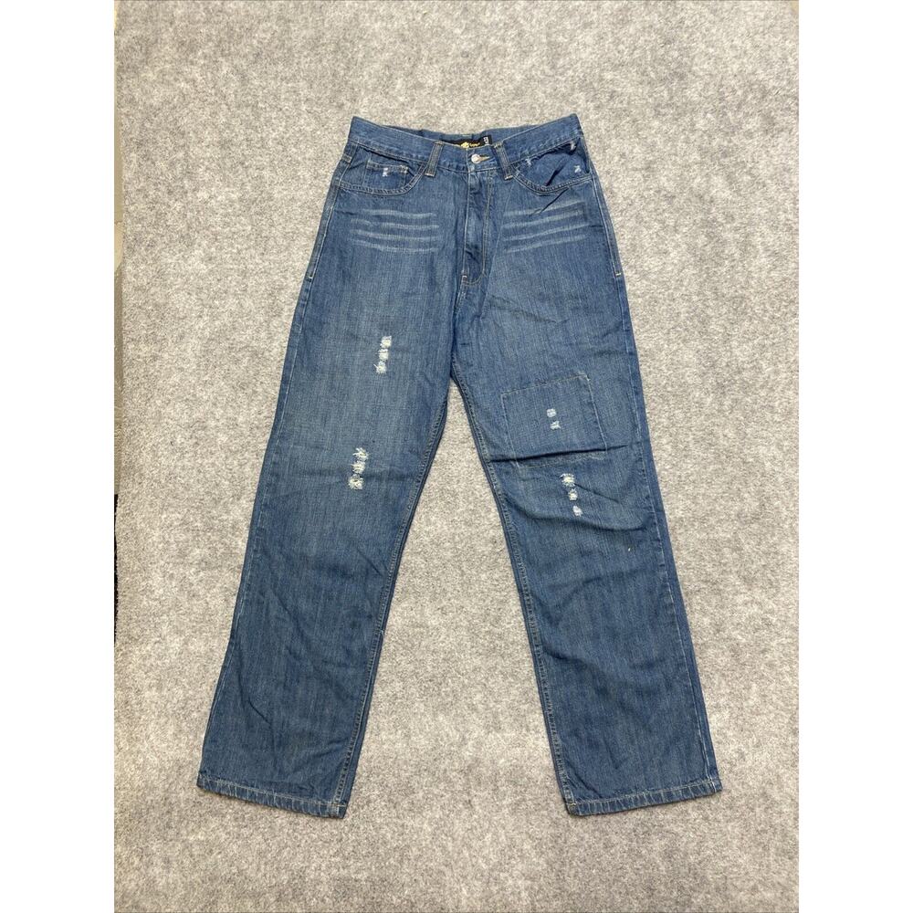 Jordan Craig Relaxed Straight Distressed Jeans Mens Size 34x32 Blue Denim Skater